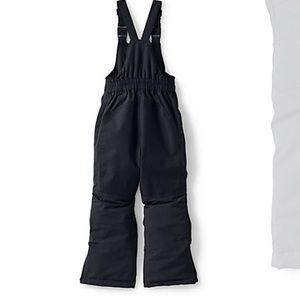 Lands’ End Kids Waterproof Snow Bibs Unisex Size 16 Black Worn Once